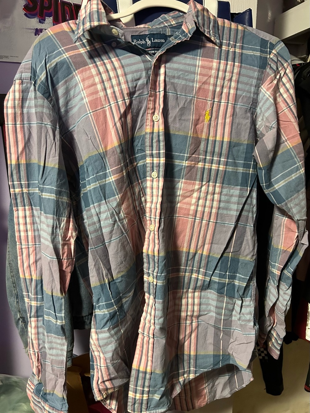 Ralph Lauren Blue & Pink Plaid Lightweight Shirt Jacket